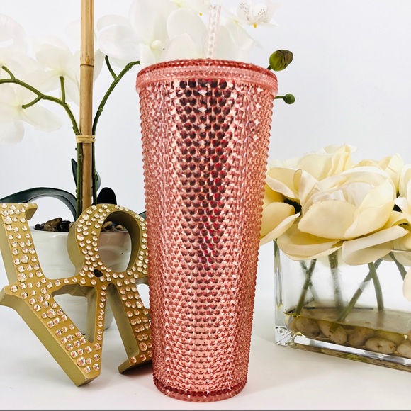 Rose Gold Iridescent Bling Starbucks Tumbler Cup - Picture 2 of 6